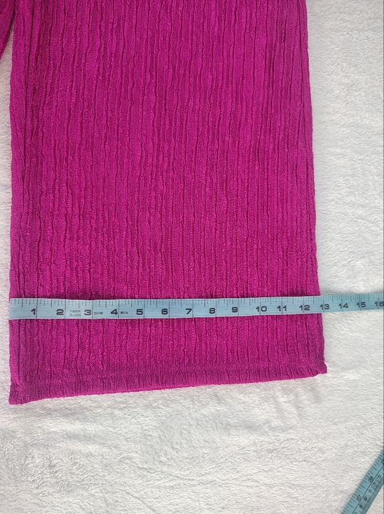 Rene Ricci Crinkle Drawstring Pants in Fuchsia Pink - Picture 7 of 11